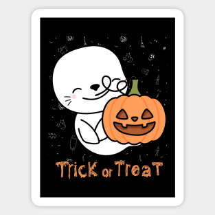 Halloween boooo cute ghost pumpkin Happy Halloween Magnet